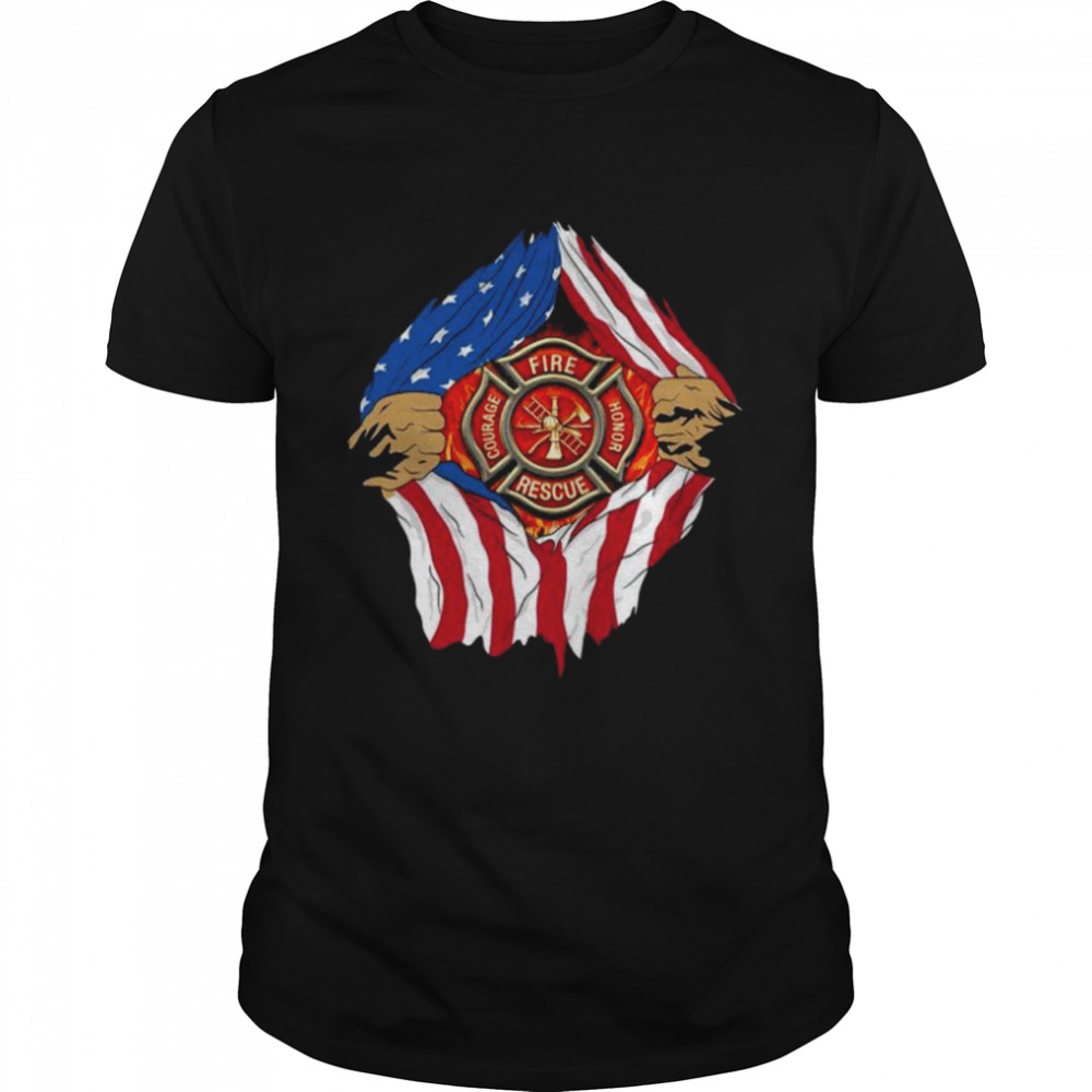 Blood Inside Me Fire Courage Honor Rescue Shirt