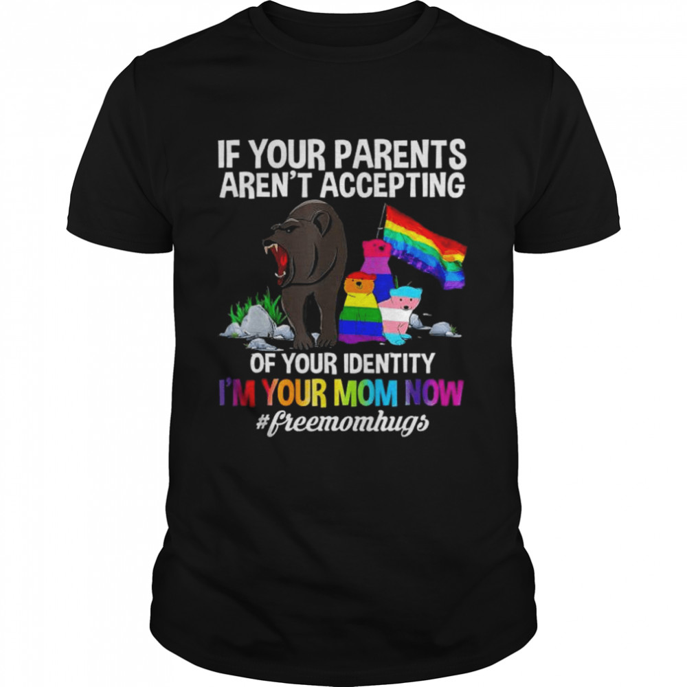 Free mom hugs proud mama bear lgbt gay pride lgbtq parade shirt
