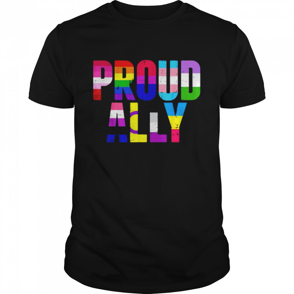 Proud Ally LGBTQ Lesbian Gay shirt Classic Men's T-shirt