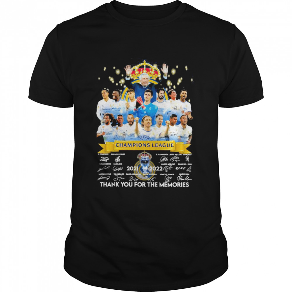 Real Madrid Champions league 2021-2022 thank you for the memories signatures shirt