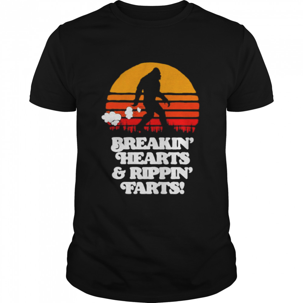 Sasquatch Breakin Hearts & Rippin Farts Bigfoot Retro Vintage Shirt