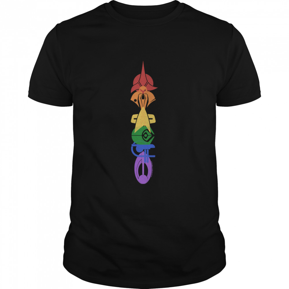 Star Trek Deep Space Nine Rainbow Symbol Stack Classic T-Shirt