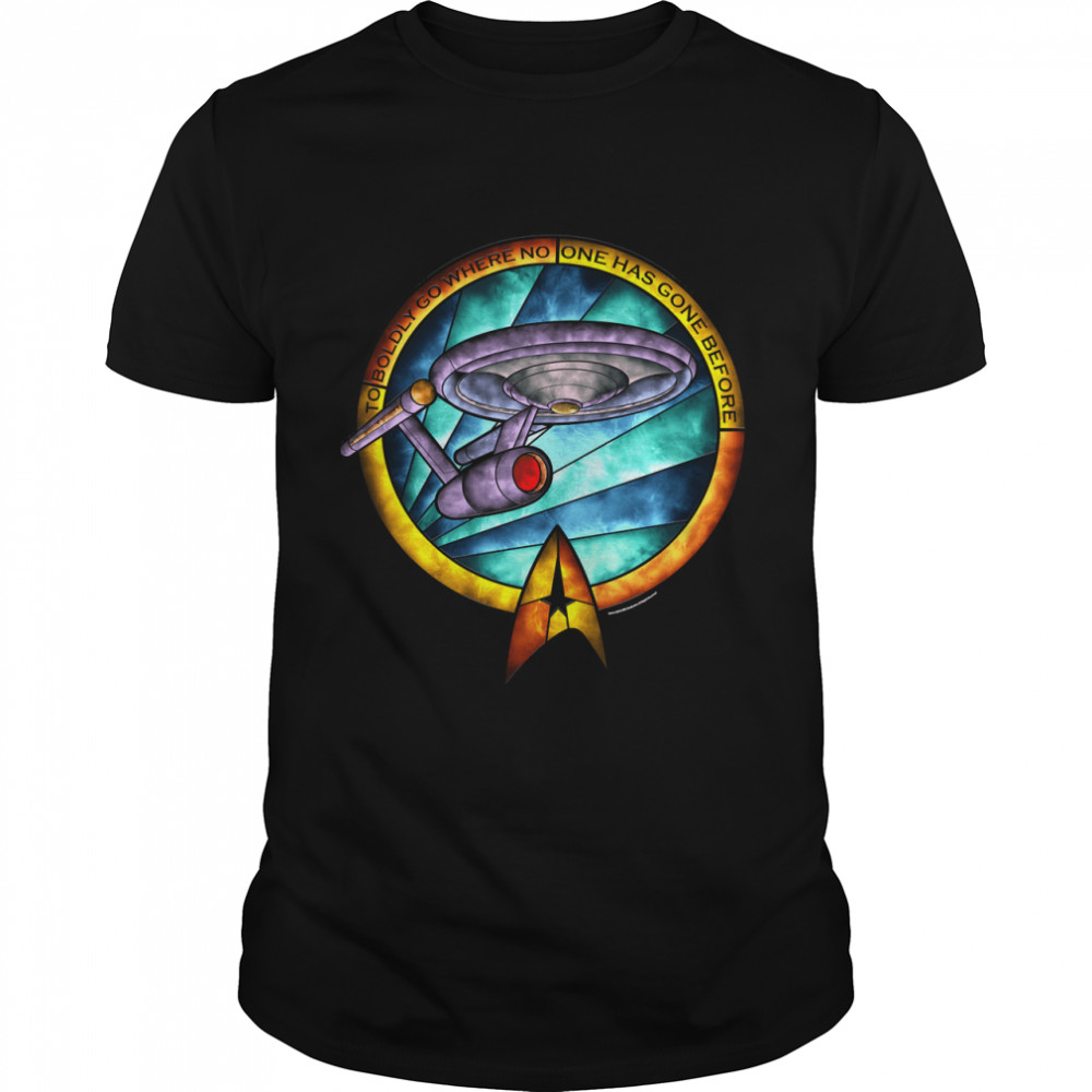 Star Trek Discovery Ship Stained Glass Portrait Classic T-Shirt