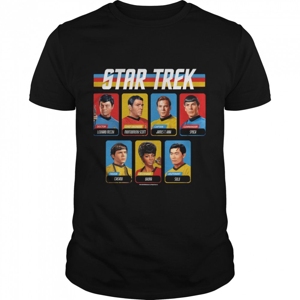 Star Trek Original Series Retro Full Color Crew Portrait Panels Classic T-Shirt