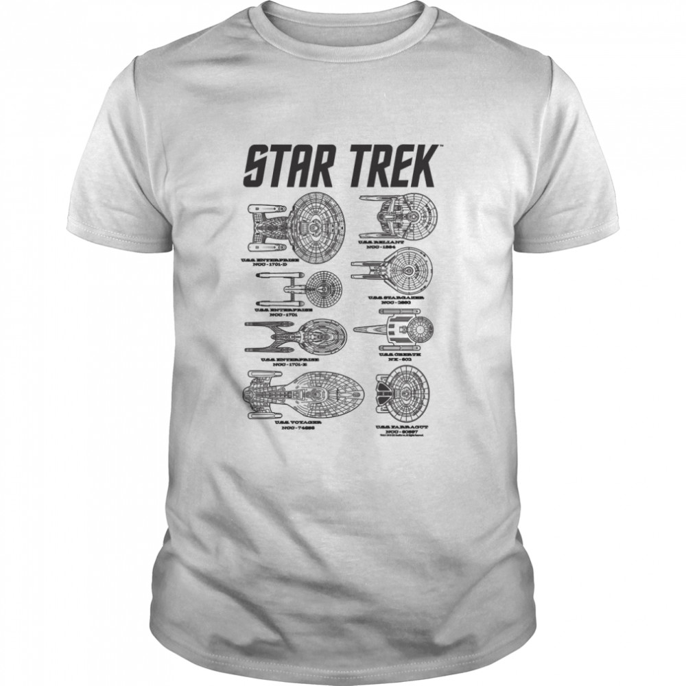 Star Trek Ships Of the Past Schematics Classic T-Shirt