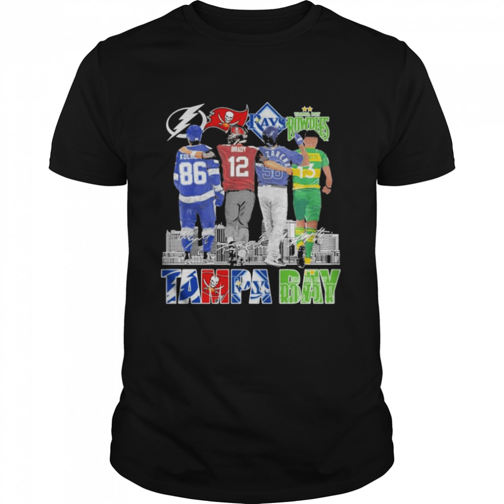 Tampa Bay City Sport Team Nikita Kucherov And Brady And Arozarena And Guenzatti Signatures Shirt