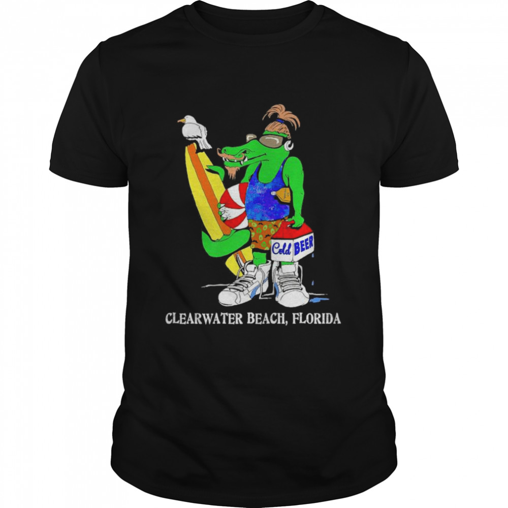 Hipster Clearwater Beach Florida Surfing Alligator Souvenir T-Shirt