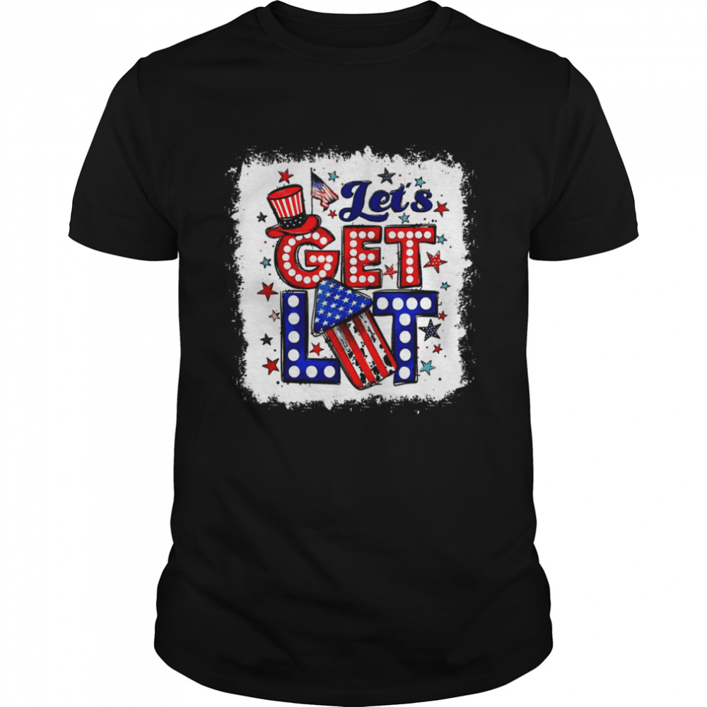 Let’s Get Lit Fireworks 4th Of July USA Patriotic Shirt
