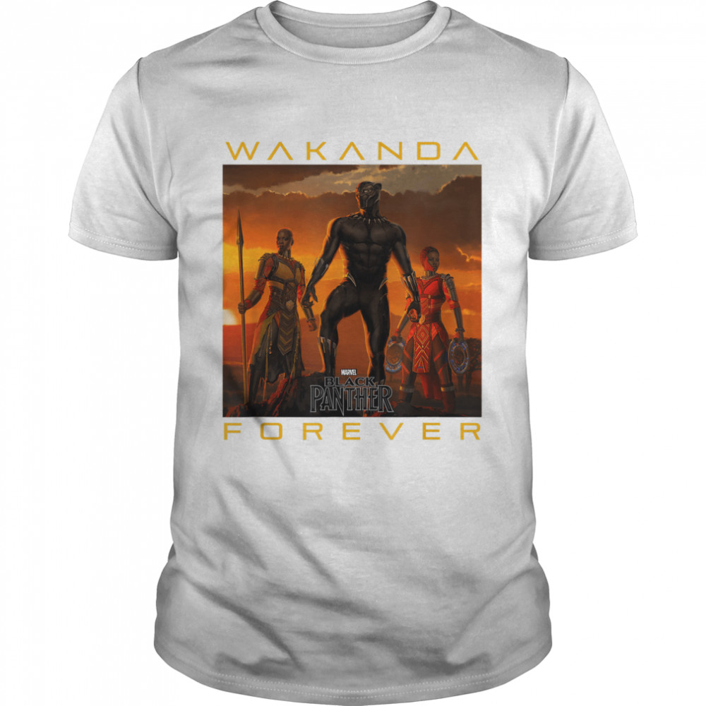 Marvel Black Panther Movie Wakanda Forever Graphic T- Classic Men's T-shirt