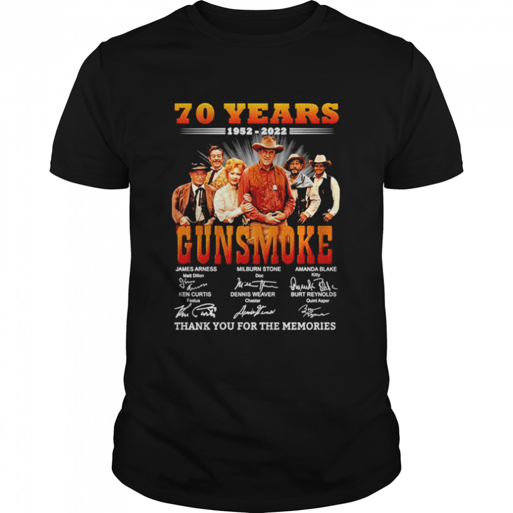 70 years 1952 2022 Gunsmoke thank you for the memories shirt