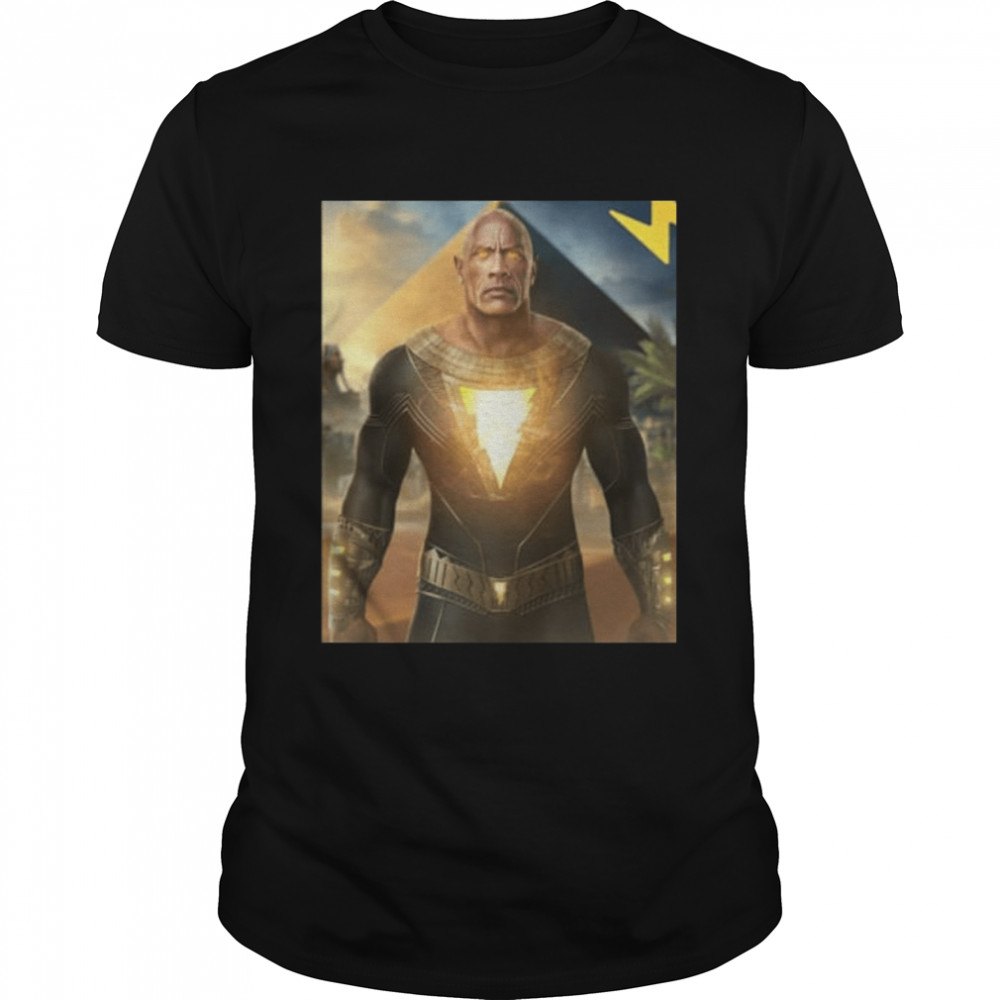 Black Adam Comics Super Hero Dwayne Johnson The Rock Lightning Pyramid T Shirt