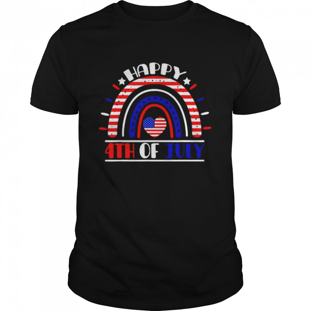 Happy 4Th Of July American Flag Rainbow Usa Patriotic Shirt