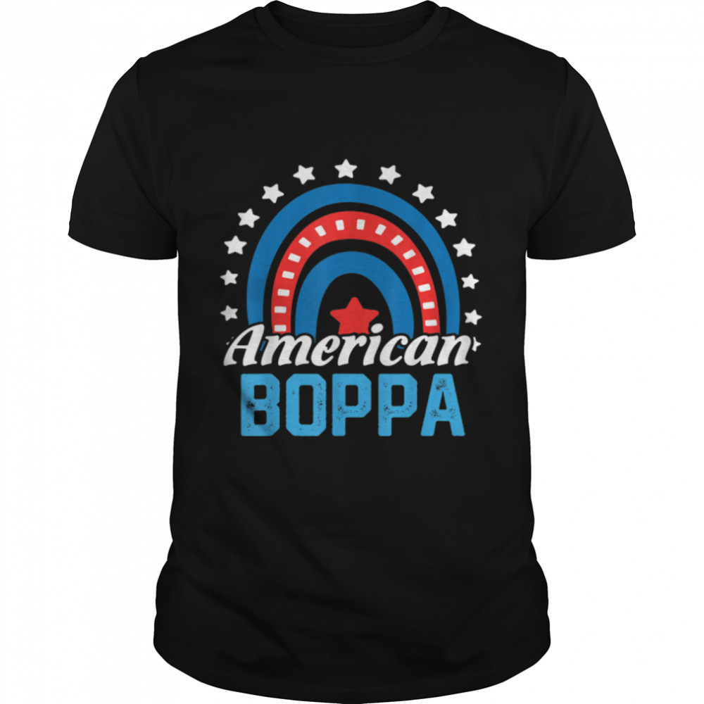 American Boppa Rainbow USA Flag 4th Of July Patriotic T- B0B3SQTTQH Classic Men's T-shirt