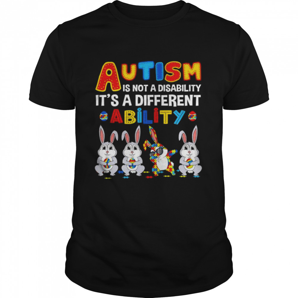 Dabbing Rabbit autism is not a disability it’s a different ability shirt Classic Men's T-shirt