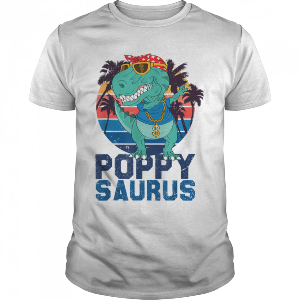 Mens Poppy Saurus T Rex Dabbing Dinosaur Poppysaurus Father'S Day T-Shirt B0B3Spt1Pb