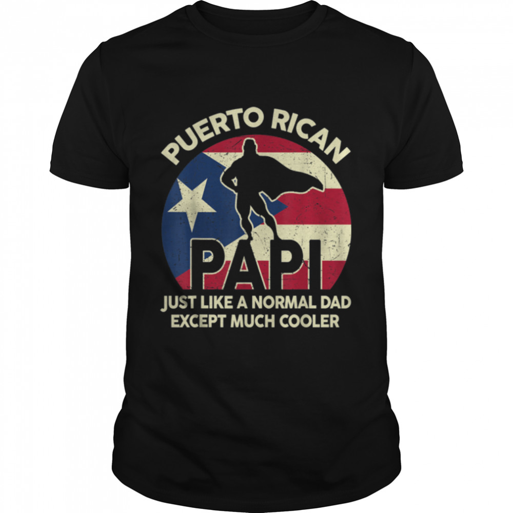 Mens Puerto Rican Papi Puerto Rico Flag Shirt Papi Abuelo Gift T-Shirt B0B419DSWW