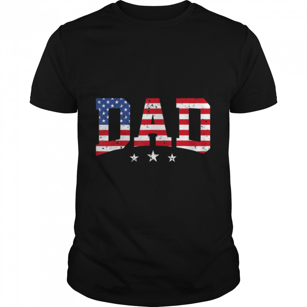 Mens Vintage Dad Father'S Day American Flag Usa Dad 4Th Of July T-Shirt B0B3Spwwf2