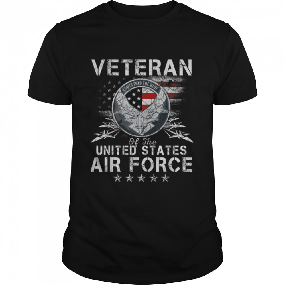 Proud Us Air Force Veteran Vintage Usa Flag For Men Women T-Shirt B0B4128Wjc