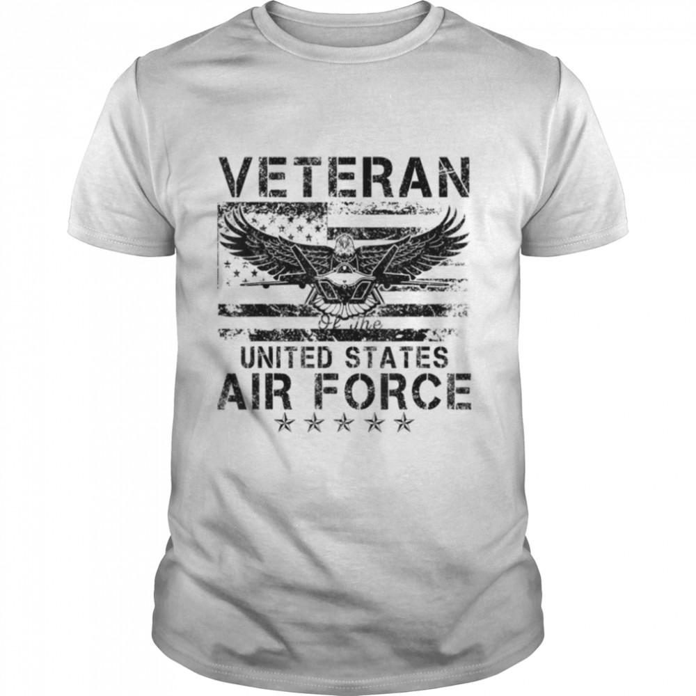 Proud Us Air Force Veteran Vintage Usa Flag For Men Women T-Shirt B0B418W3Jx