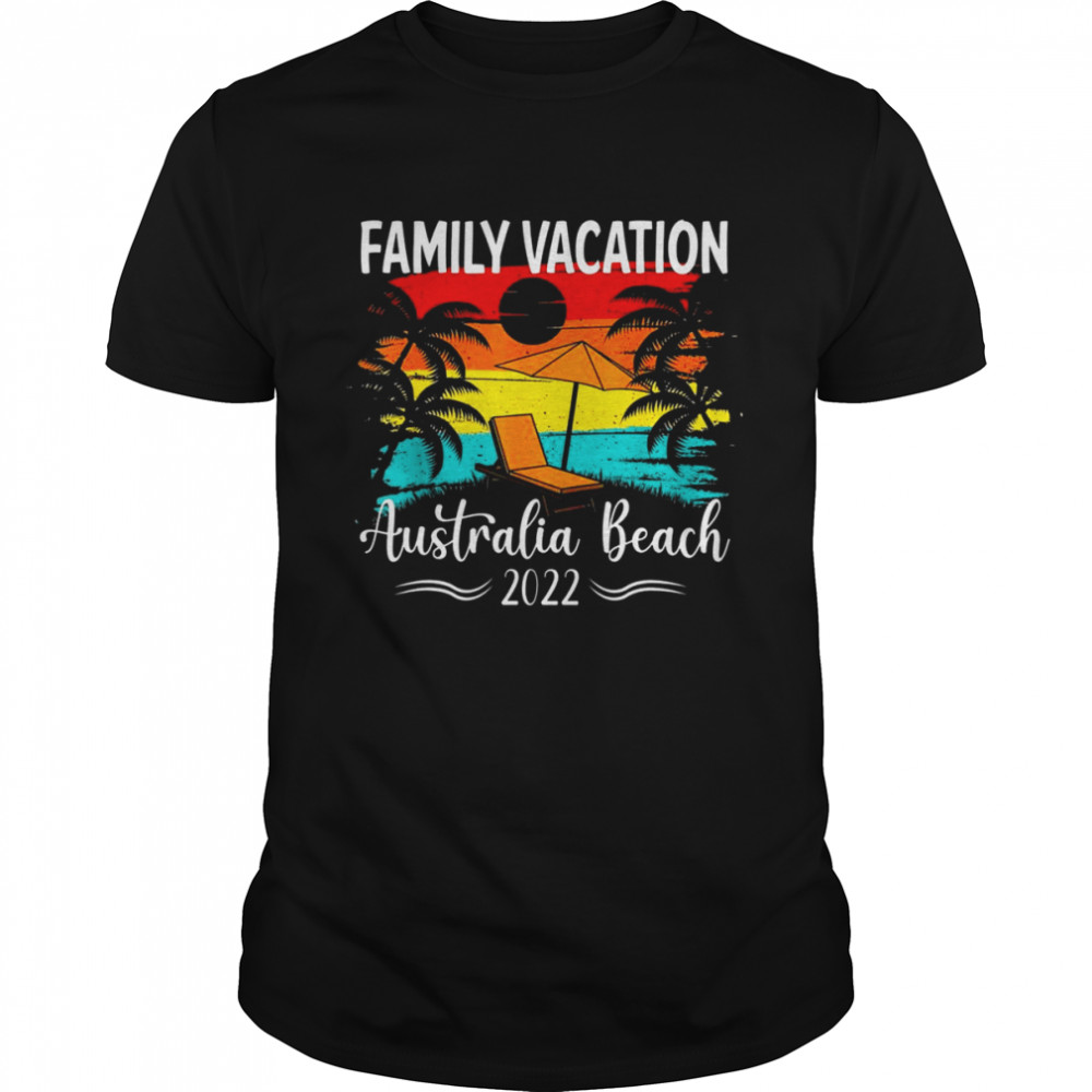 Retro Vintage Family Vacation 2022 Australia Beach  Classic Men's T-shirt