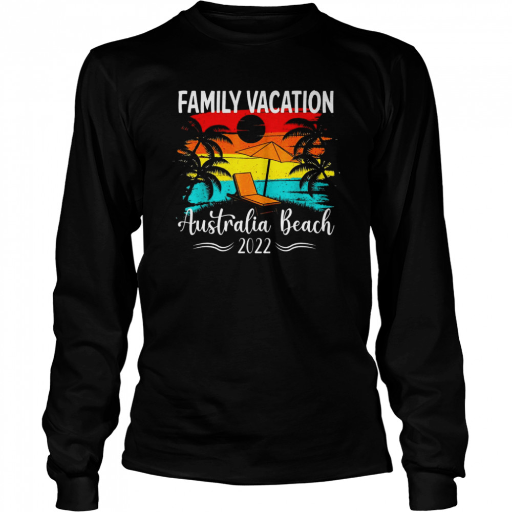 Retro Vintage Family Vacation 2022 Australia Beach  Long Sleeved T-shirt