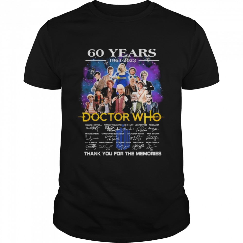 60 Years 1963 2023 Of The Doctor Who Signatures Thank You For The Memories T- Classic Men's T-shirt