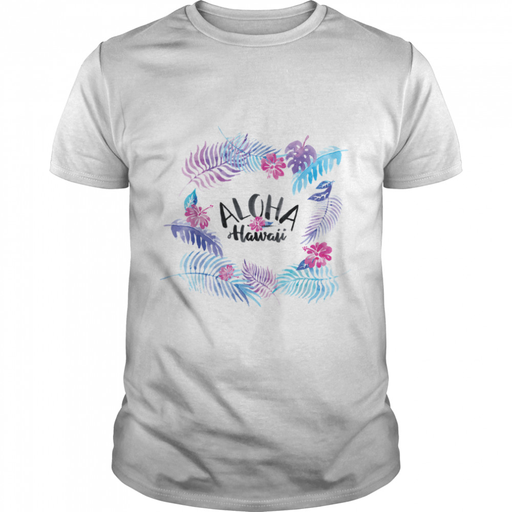 Aloha Hawaii Floral Leafs T-Shirt