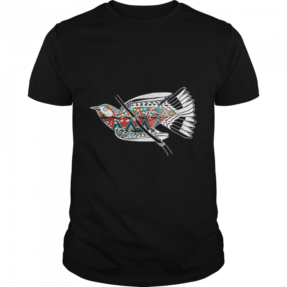 Cute Bird Flying Beautiful Art Design Art Lover Gift T-Shirt