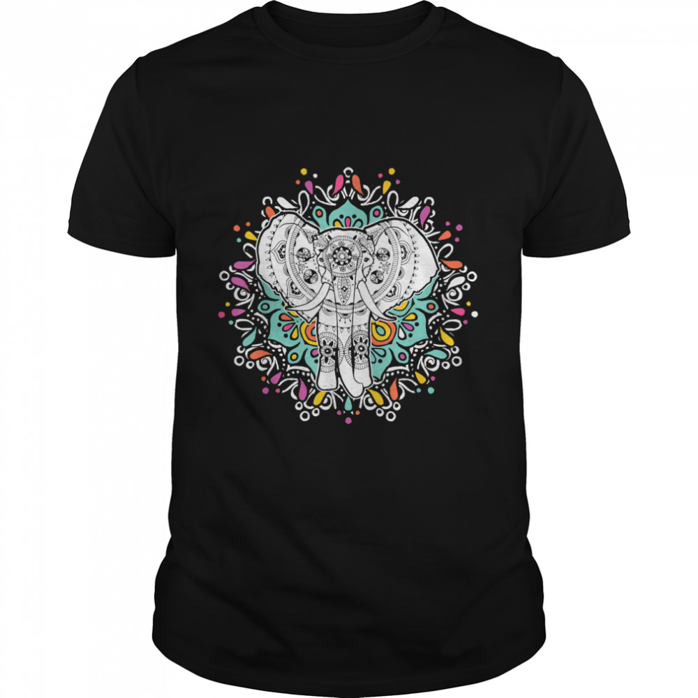 Elephant Henna Stylish Artistic Wildlilfe Gift T-Shirt