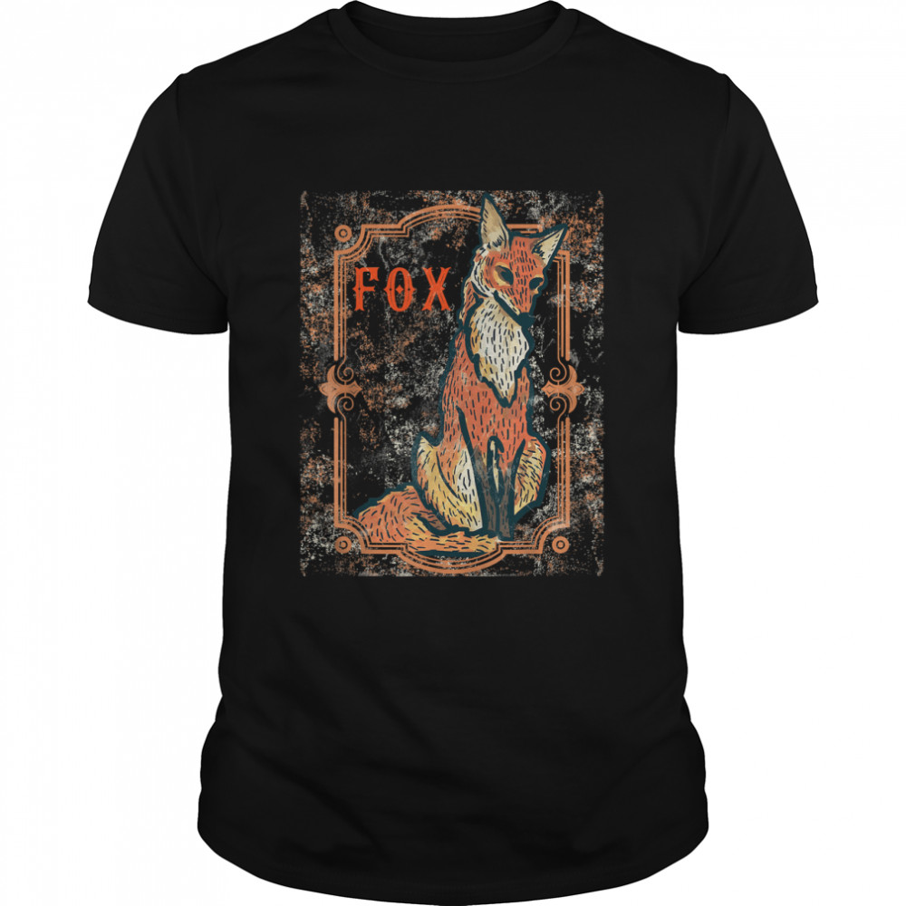 Fox Framed Art Unique Artistic Nature Painter Gift T-Shirt