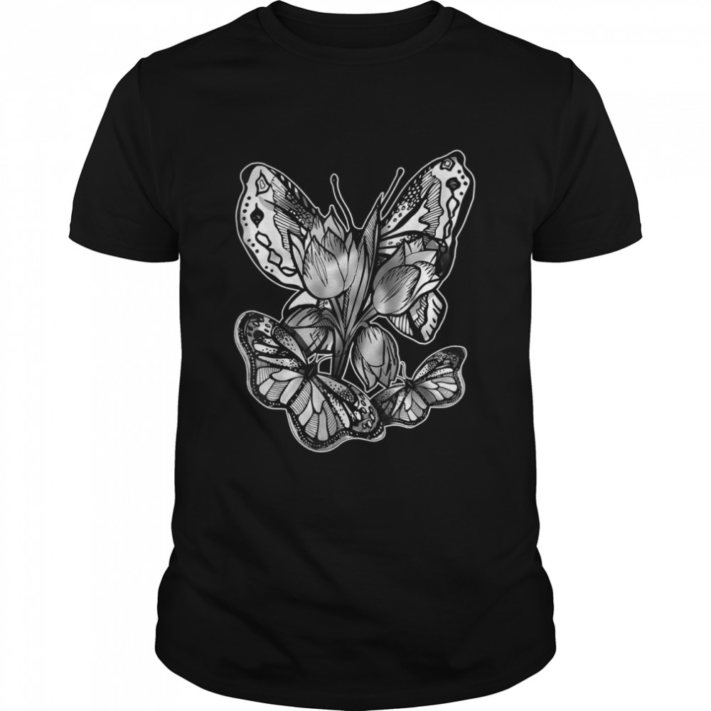 Graphic Abstract Butterflies Stylish Women Gift Chaos Girl T-Shirt