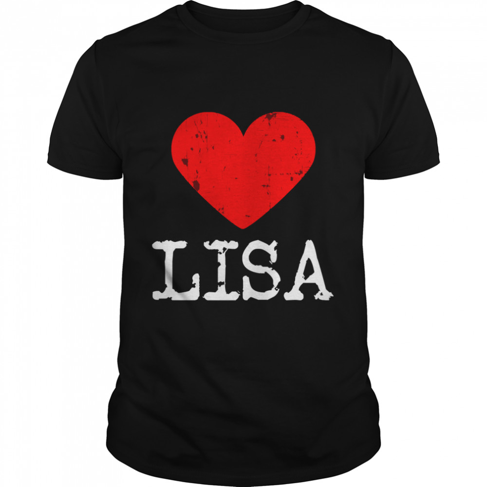 Heart LISA  Love LISA Fitted V-Neck T-Shirt