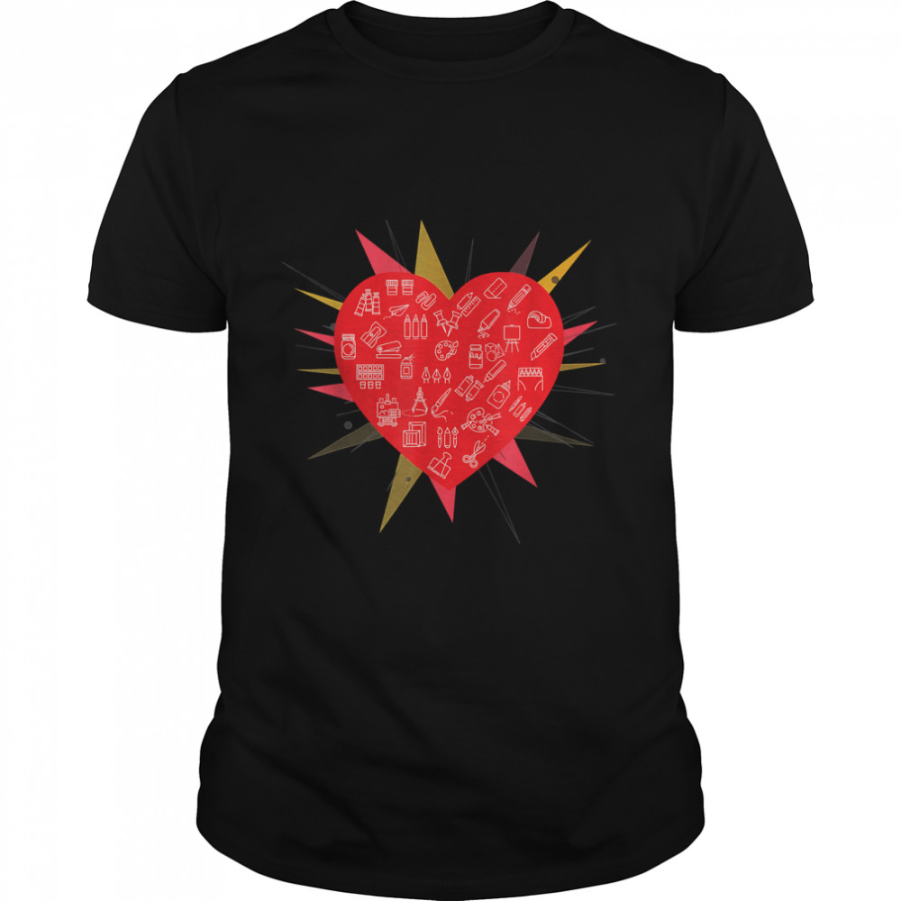 Inside A Painter Heart Red Heart With Flashes Cute T-Shirt