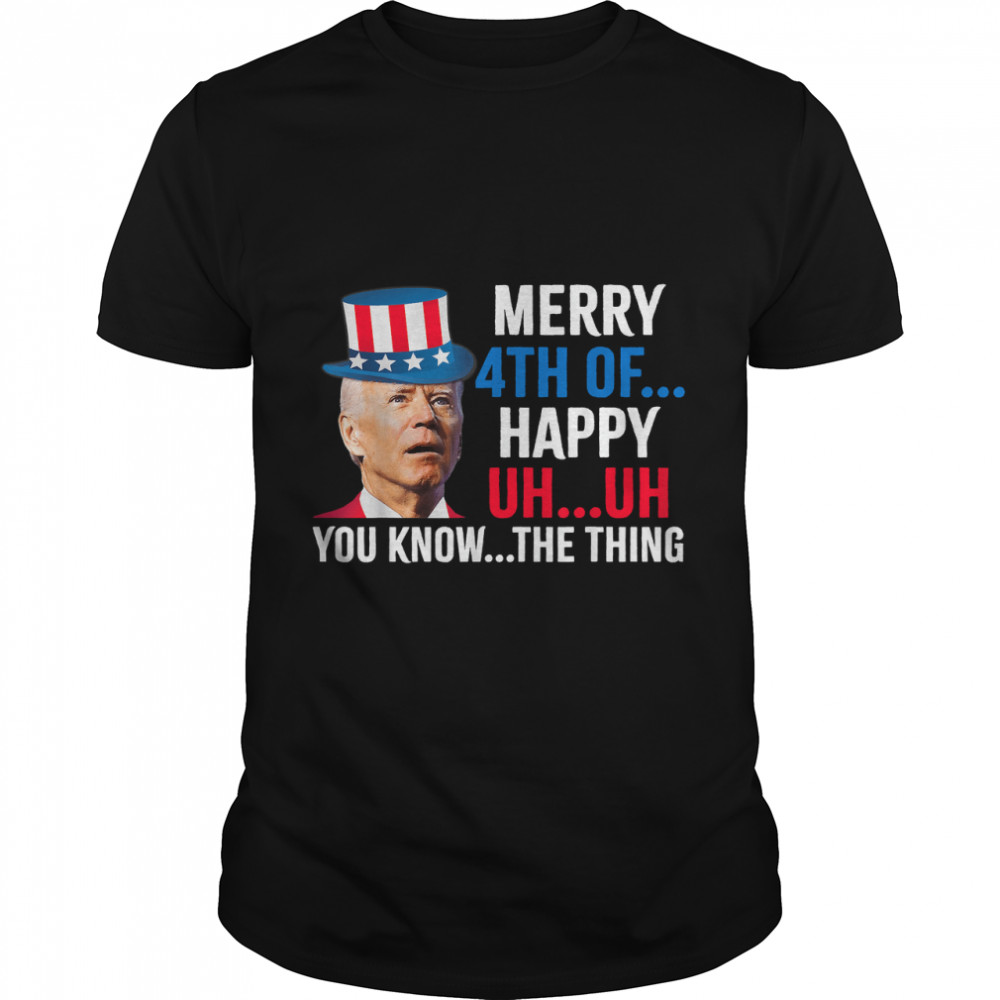 Joe Biden Confused Merry Happy Funny 4Th Of July T-Shirt
