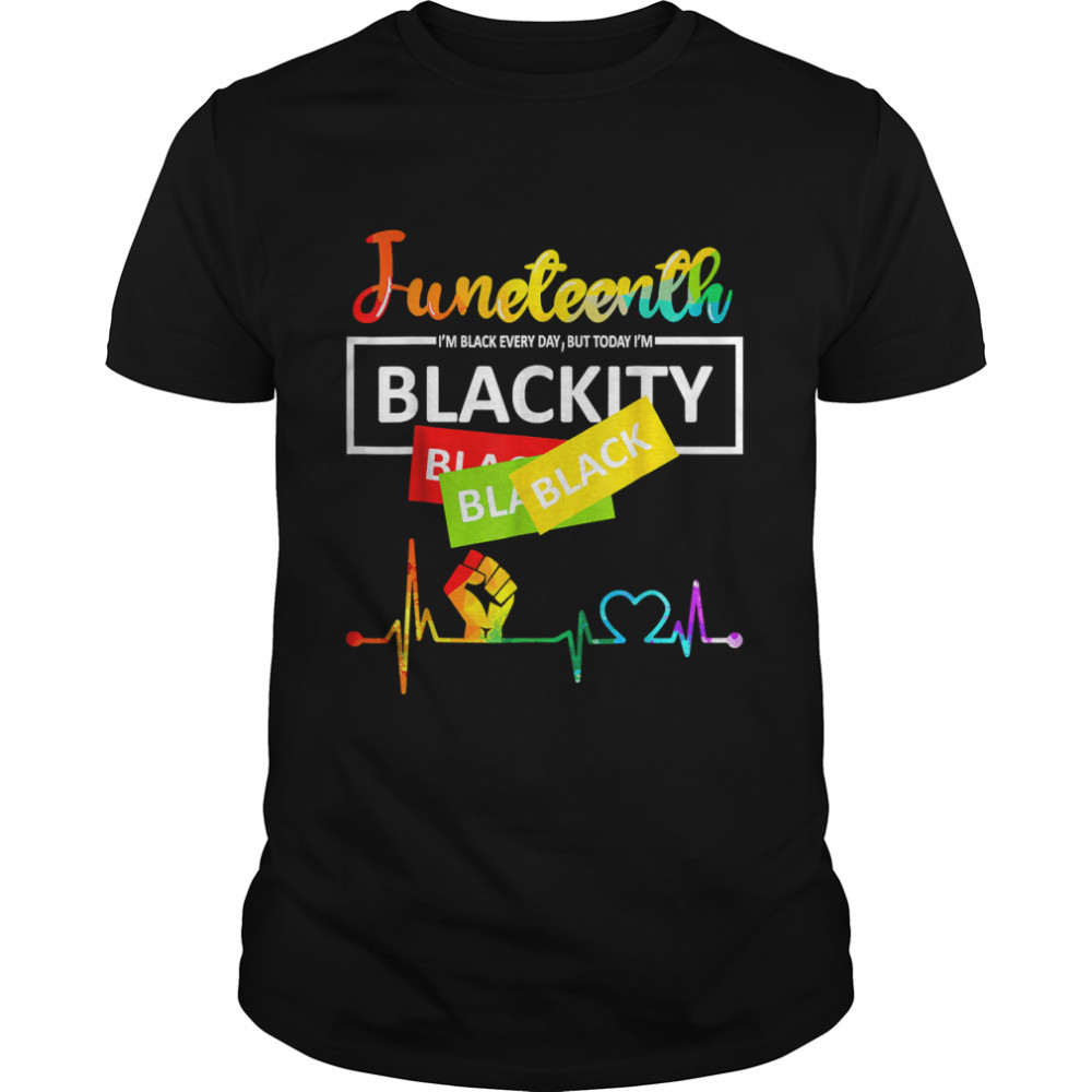 Juneteenth Blackity Heartbeat Black History African America T-Shirt