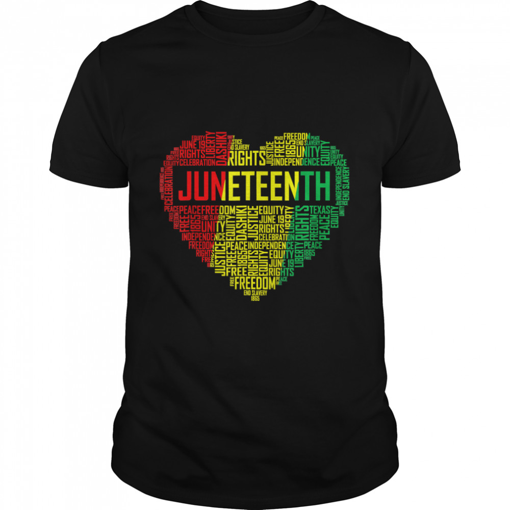Juneteenth Heart Black History Afro American African Freedom T-Shirt
