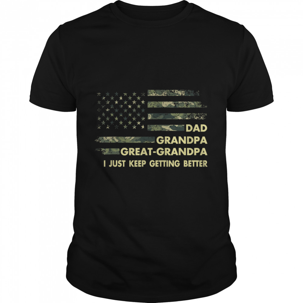 Mens Fathers Day Gift From Grandkids Dad Grandpa Great Grandpa T-Shirt