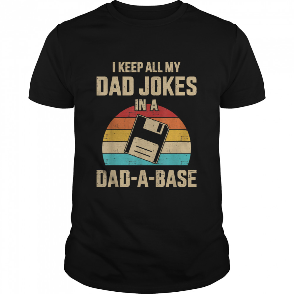 Mens Funny Dad Jokes In Dad-A-Base Vintage For Father'S Day T-Shirt