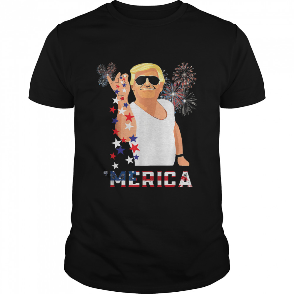 Merica Trump Outfits, Don Drunk, Donald Drunk, 4th of July T-Shirt
