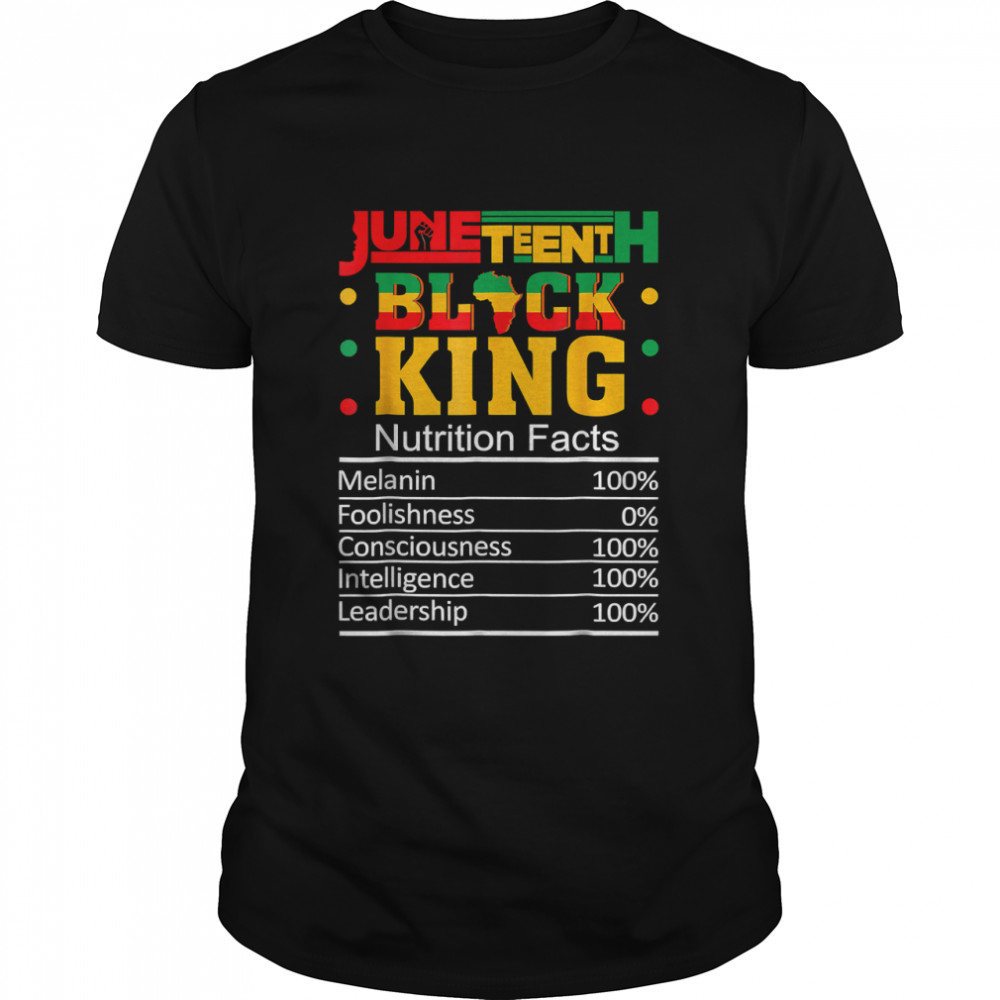 Nutritional Facts Juneteenth 1865 Black King Black Queen T-Shirt