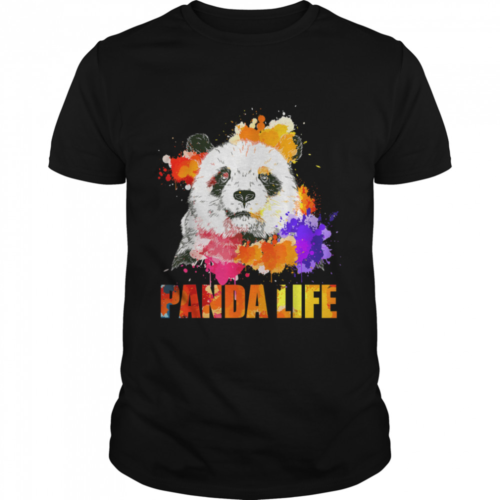 Panda Life Art Color Splash Funny Animal Gift T-Shirt