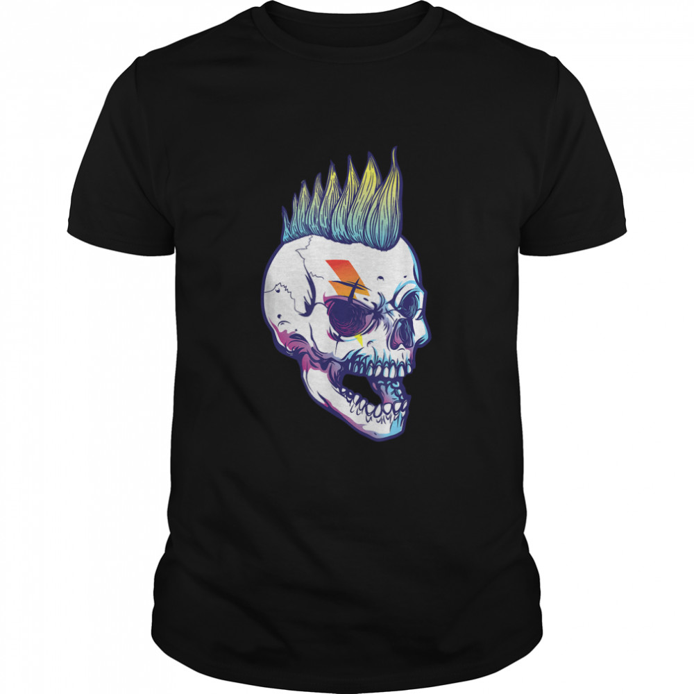 Punk Colorful Skull Mohawk T-Shirt