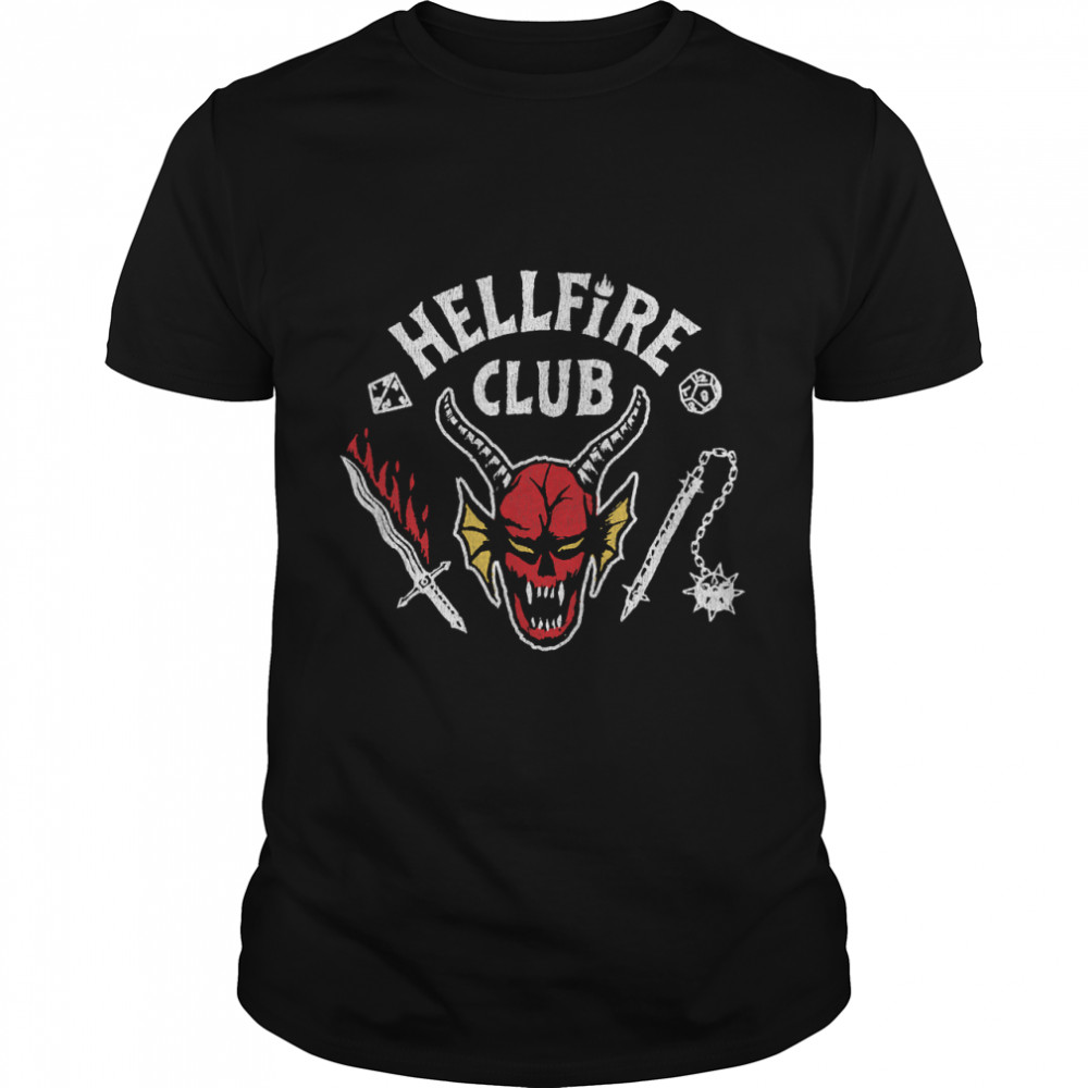 Stranger Things 4 Hellfire Club Skull & Weapons T-Shirt