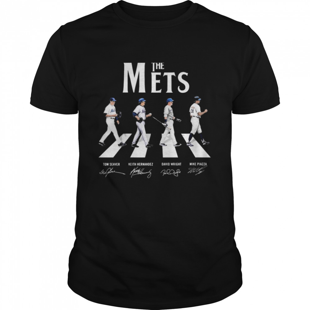 The Mets Tom Seaver Keith Hernandez Davis Wright And Mike Pizza Abbey Road Signatures Shirt