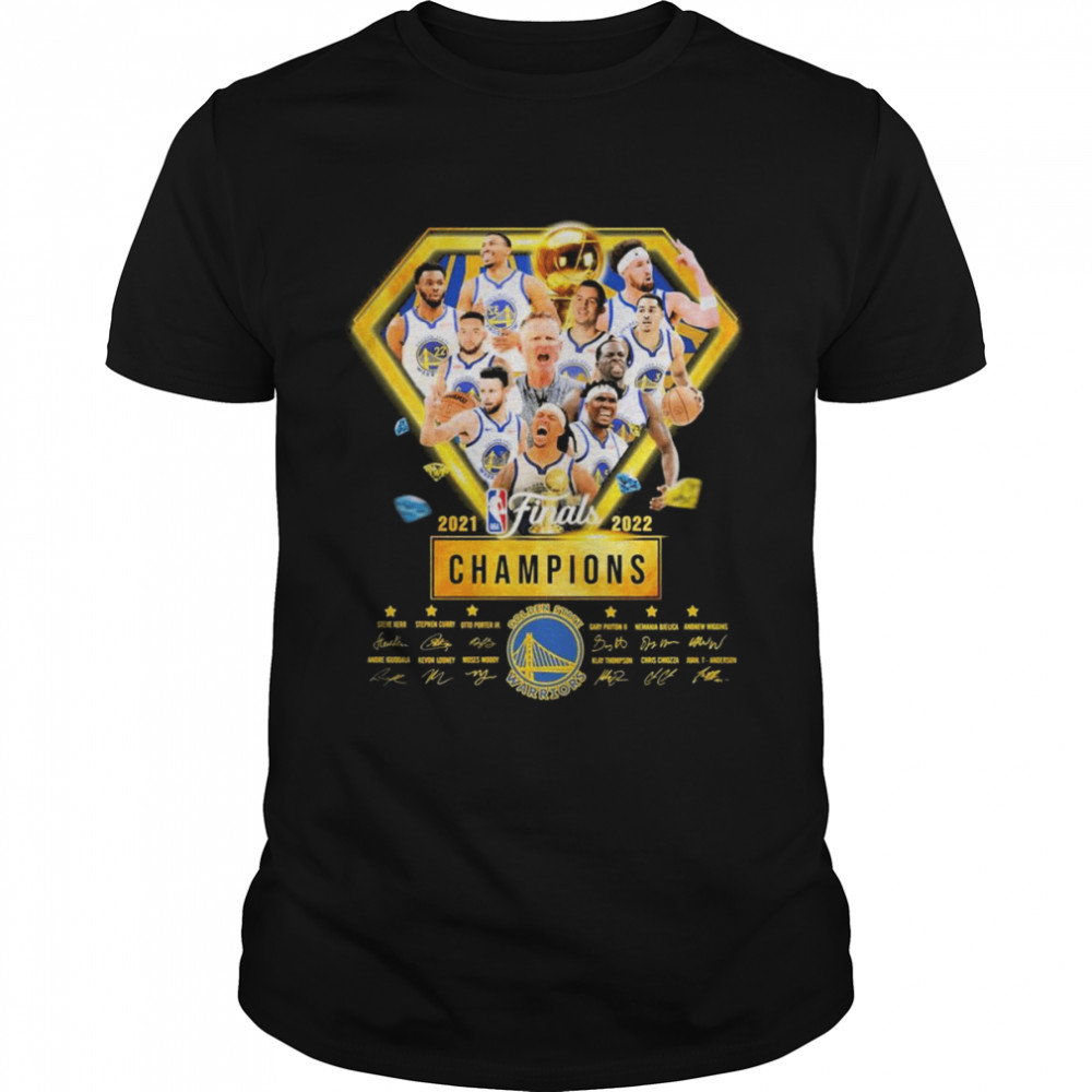 2021-2022 Nba Finals Champions Golden State Warriors Team Signatures Shirt