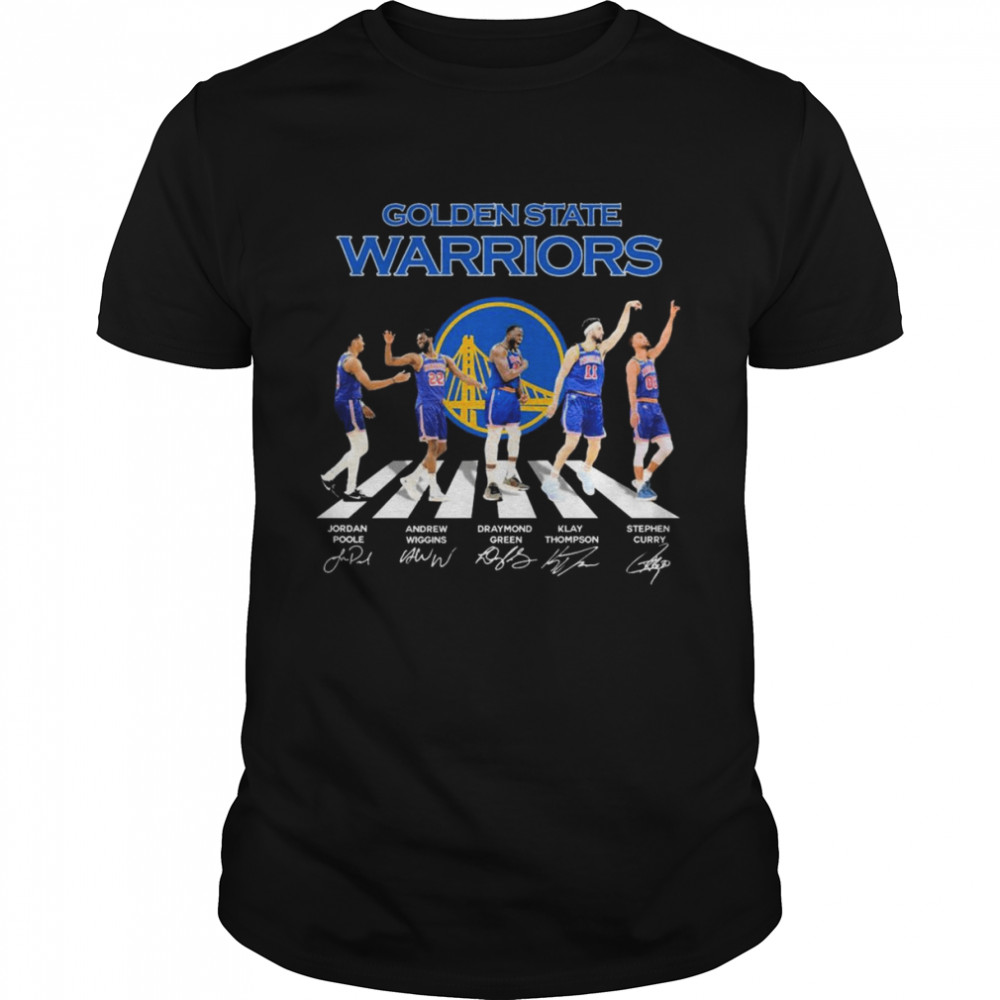 Golden State Warrior Jordan Poole Andrew Wiggins Draymond Green Klay Thompson And Stephen Curry Abbey Road Signatures  Classic Men's T-shirt