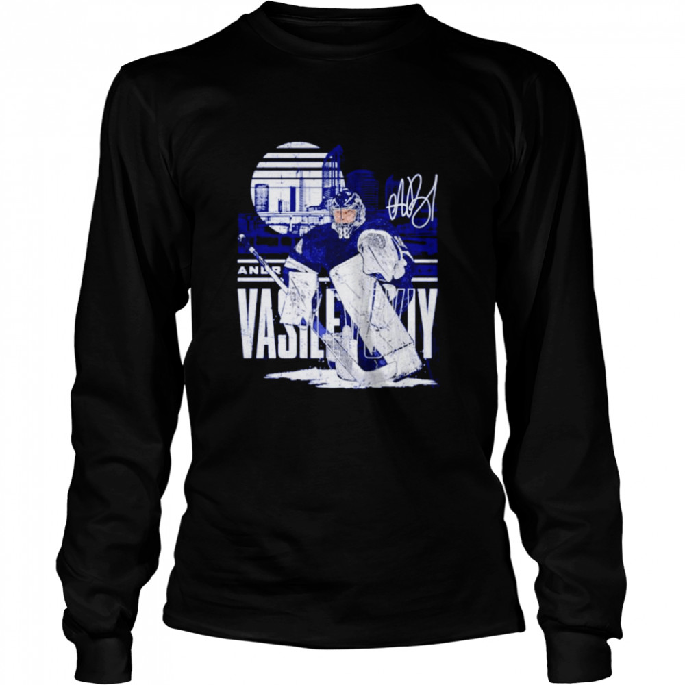 Andrei Vasilevskiy Tampa Bay Lightning Player Skyline signature shirt Long Sleeved T-shirt
