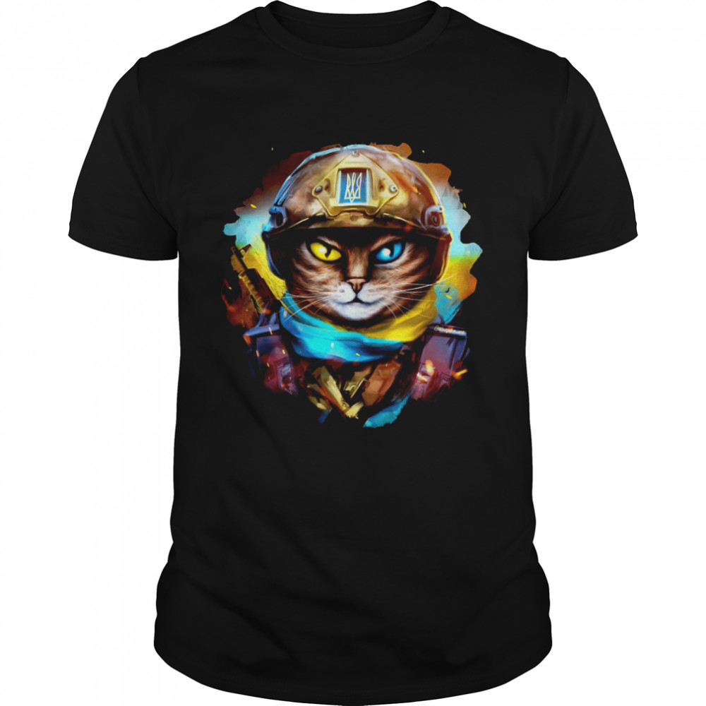 Cat Ukrainian Soldier shirt Classic Men's T-shirt