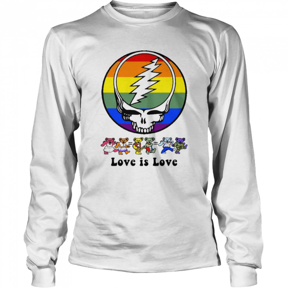Grateful Dead Bear Road Love Is Love Lgbt  Long Sleeved T-shirt