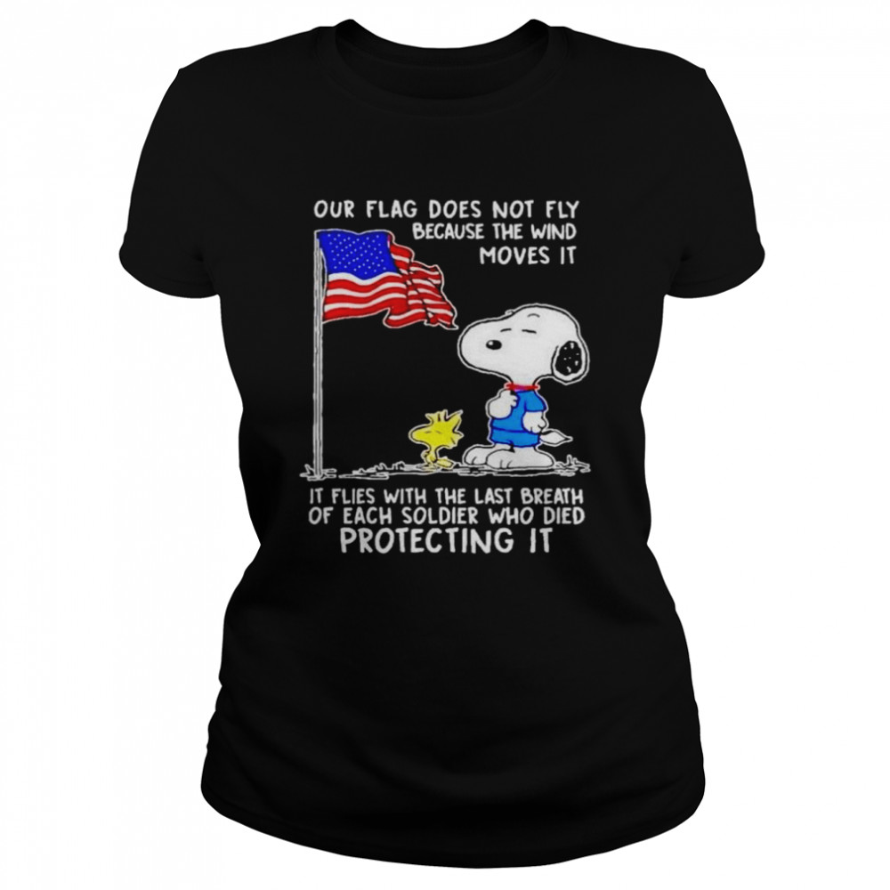 Snoopy and Woodstock our flag does not fly because the wind moves it shirt Classic Women's T-shirt